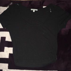 All black crop top